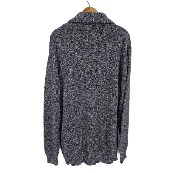 Barney Cools Shawl Collar Sweater Mens XL Blue Knit Cotton Cardigan - Picture 2 of 4